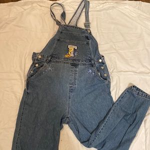 14W/16W Looney Tunes Tweety Bird denim overalls